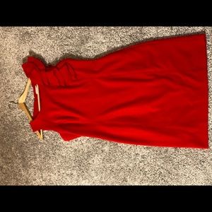 Calvin Klein Red Mini Dress with Ruffled Sleeve